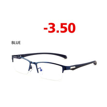 Load image into Gallery viewer, Anti-blue Light Myopia Glasses Optical Men&#39;s Student Finished Myopia Glasses Prescription Glasses Frame Half-frame -1.0 -4.0