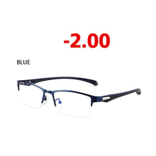 Load image into Gallery viewer, Anti-blue Light Myopia Glasses Optical Men&#39;s Student Finished Myopia Glasses Prescription Glasses Frame Half-frame -1.0 -4.0