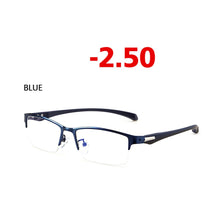 Load image into Gallery viewer, Anti-blue Light Myopia Glasses Optical Men&#39;s Student Finished Myopia Glasses Prescription Glasses Frame Half-frame -1.0 -4.0