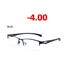 Load image into Gallery viewer, Anti-blue Light Myopia Glasses Optical Men&#39;s Student Finished Myopia Glasses Prescription Glasses Frame Half-frame -1.0 -4.0