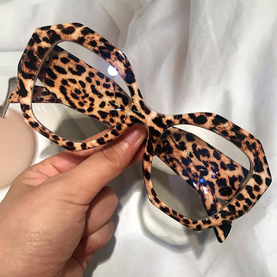 Anti-blue Light Candy Color Polygon Square Eyeglasses For Women Vintage Plastic Clear Computer Glasses Frame