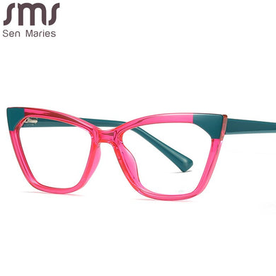 Anti-blue Optical Frames Women Glasses Clear Cat Eye Transparent Lens TR90 Myopia Frame Prescription Eyewear Computer Glasses