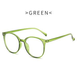 Anti-blue Protection Glasses Round Optical Prescription Computer Glasses Frame Women Anti Blue Transparent Decorative Glasses