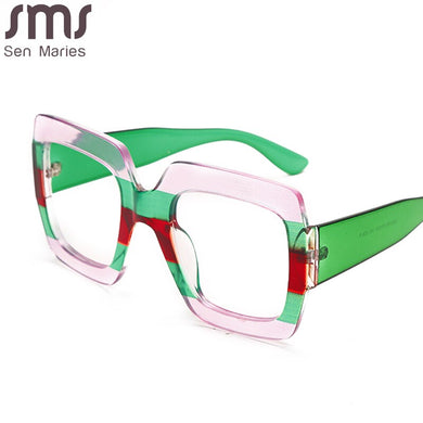 Anti-blue Square Optical Glasses Eyeglasses Women Oversized Glasses Frames Retro Clear Myopia Prescription Frame UV400