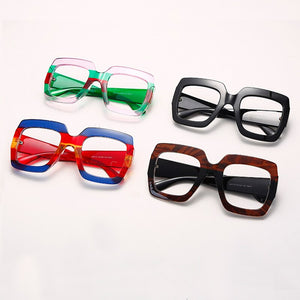 Anti-blue Square Optical Glasses Eyeglasses Women Oversized Glasses Frames Retro Clear Myopia Prescription Frame UV400