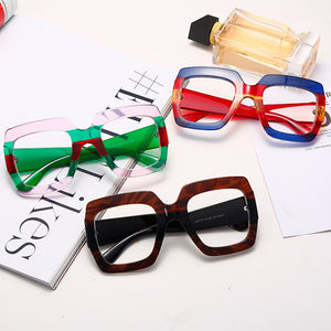 Anti-blue Square Optical Glasses Eyeglasses Women Oversized Glasses Frames Retro Clear Myopia Prescription Frame UV400
