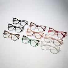 Carica l&#39;immagine nel visualizzatore di Gallery, Anti-blue Women Cat Eye Glasses Men Triangle Optical Frames Ladies Eyewear Prescription Spectacle Eyeglass Unisex TR90