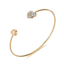 Load image into Gallery viewer, Antique Silver Love Charming Bracelets For Women Lover Jewelry Double Heart Opening Bracelet &amp; Bangles Pulseras Mujer Gift
