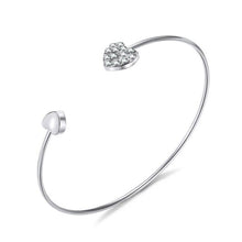 Load image into Gallery viewer, Antique Silver Love Charming Bracelets For Women Lover Jewelry Double Heart Opening Bracelet &amp; Bangles Pulseras Mujer Gift