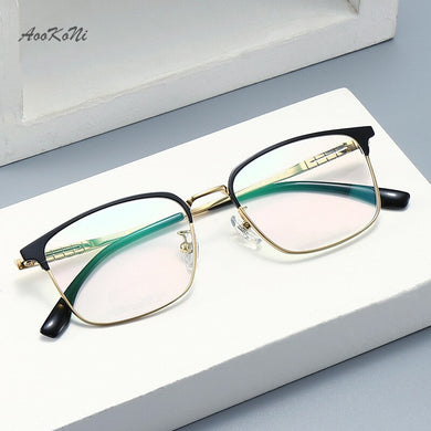 AooKoNi 2023 Pure Titanium Myopia Glasses Men's Ultra-light  Square Optical Frames Leisure Business High-end Eyewear Eye