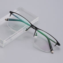 Load image into Gallery viewer, AooKoNi Business Half-rim Optical Glasses Frames Memory Myopia Pure Titanium Super Light Flexible Frame Prescription Glasses