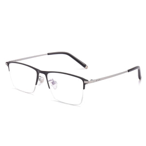 AooKoNi Business Half-rim Optical Glasses Frames Memory Myopia Pure Titanium Super Light Flexible Frame Prescription Glasses