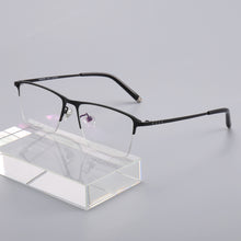 Load image into Gallery viewer, AooKoNi Business Half-rim Optical Glasses Frames Memory Myopia Pure Titanium Super Light Flexible Frame Prescription Glasses
