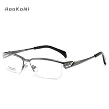 Load image into Gallery viewer, AooKoNi Men&#39;s Business Pure Alloy Titanium Myopia Optical Glasses Half-Frame Exquisite Optica Prescription Flexible Frame
