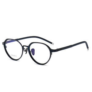 AooKoNi Titanium Glasses Frame Women Round Prescription Blue Light Block Eyeglasses Men Antiskid Optical Eyewear Elastic Temples