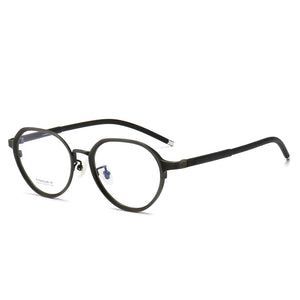 AooKoNi Titanium Glasses Frame Women Round Prescription Blue Light Block Eyeglasses Men Antiskid Optical Eyewear Elastic Temples