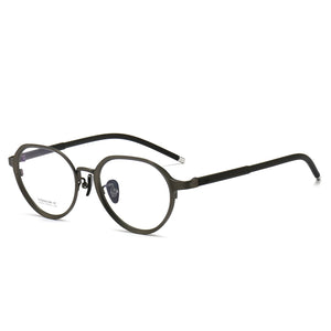 AooKoNi Titanium Glasses Frame Women Round Prescription Blue Light Block Eyeglasses Men Antiskid Optical Eyewear Elastic Temples