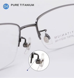 AookoNi Pure 100% Titanium Glasses Half-frame Business Men's Myopia Optical Frames  Retro Glasses prescription AK7807