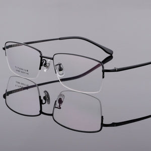 AookoNi Pure 100% Titanium Glasses Half-frame Business Men's Myopia Optical Frames  Retro Glasses prescription AK7807