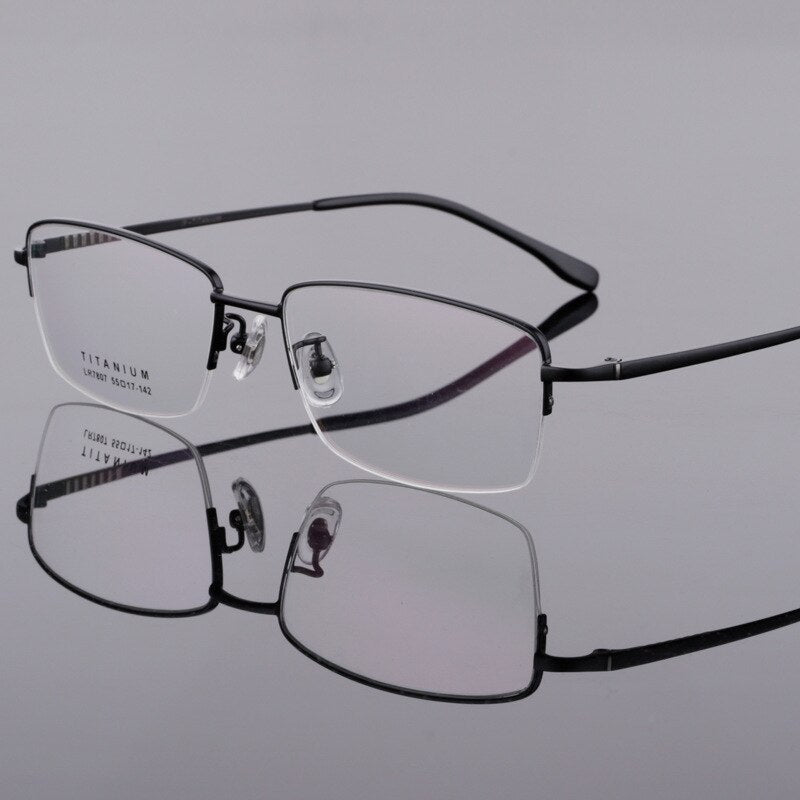 AookoNi Pure 100% Titanium Glasses Half-frame Business Men's Myopia Optical Frames  Retro Glasses prescription AK7807