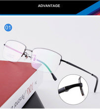 Load image into Gallery viewer, AookoNi Pure 100% Titanium Glasses Half-frame Business Men&#39;s Myopia Optical Frames  Retro Glasses prescription AK7807