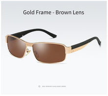 Load image into Gallery viewer, Aoron Men's Polarized Sunglasses Driving Fishing Male Vintage Metal Sun Glass Man Anti-glare UV400 Square Glasses