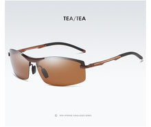 Carica l&#39;immagine nel visualizzatore di Gallery, Aoron Mens Polarized Sunglasses Driving Rectangle Sun Glasses Aluminum Frame Suglasses Men UV400 Anti-Reflective