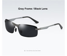 Carica l&#39;immagine nel visualizzatore di Gallery, Aoron Semi-Rimless Mens Polarized Sunglasses Driver Sunglasses Men, Aluminum Magnesium Frame Sun Glasses UV Protection