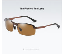 Carica l&#39;immagine nel visualizzatore di Gallery, Aoron Semi-Rimless Mens Polarized Sunglasses Driver Sunglasses Men, Aluminum Magnesium Frame Sun Glasses UV Protection