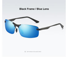 Carica l&#39;immagine nel visualizzatore di Gallery, Aoron Semi-Rimless Mens Polarized Sunglasses Driver Sunglasses Men, Aluminum Magnesium Frame Sun Glasses UV Protection