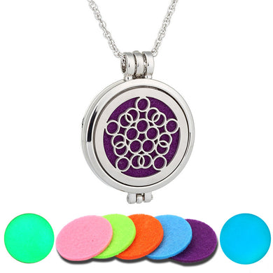 Aromather Essential Oil Surgical Stainless Steel Perfume Diffuser Locket Necklace With Pads