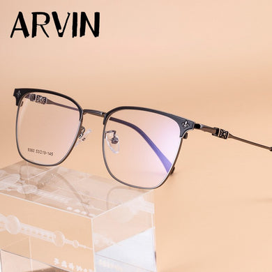 Arvin Men's TR90 Alloy Frames Retro Square  Brand Designer Eyeglass Business Myopia Optical Glasses Frame