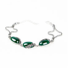 Carica l'immagine nel visualizzatore di Gallery, Bracciali e polsini in argento 925 con granato naturale, giada gialla, smeraldo, per donna, braccialetto con ciondoli in argento sterling BSW453 