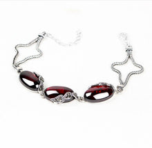 Carica l'immagine nel visualizzatore di Gallery, Bracciali e polsini in argento 925 con granato naturale, giada gialla, smeraldo, per donna, braccialetto con ciondoli in argento sterling BSW453 