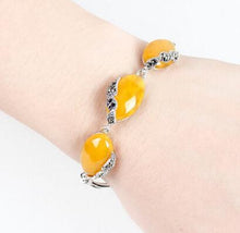 Carica l'immagine nel visualizzatore di Gallery, Bracciali e polsini in argento 925 con granato naturale, giada gialla, smeraldo, per donna, braccialetto con ciondoli in argento sterling BSW453 