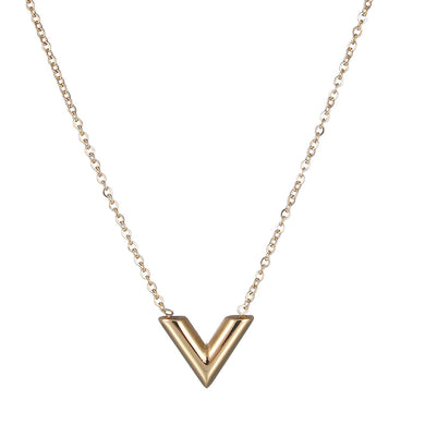Simple Alphabet V Necklace Stainless Steel Gold Color Charm Choker Necklaces 2018 Collier Femme Bijoux