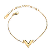 Load image into Gallery viewer, Simple Alphabet V Necklace Stainless Steel Gold Color Charm Choker Necklaces 2018 Collier Femme Bijoux