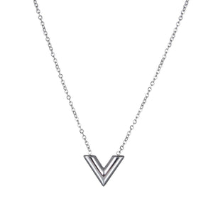 Simple Alphabet V Necklace Stainless Steel Gold Color Charm Choker Necklaces 2018 Collier Femme Bijoux