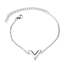 Load image into Gallery viewer, Simple Alphabet V Necklace Stainless Steel Gold Color Charm Choker Necklaces 2018 Collier Femme Bijoux