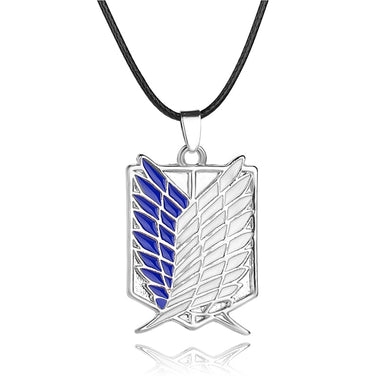 Attack on Titan Necklaces Pendants Wings Of Liberty Metal Unisex Leather Chain Fashion Jewelry Pendant Two Colors