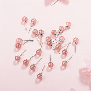Austrian Crystal Earrings Pink Color Simple Jewelry Elegant Allergy Ear Studs Earrings for Girls Boucle D'oreille Femme 2018