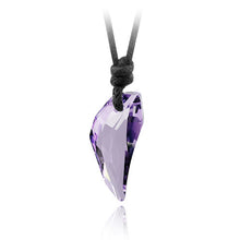 Carica l&#39;immagine nel visualizzatore di Gallery, Austrian Crystal The teeth of the Wolf pendant chains long Leather men jewelry necklace 10 colours