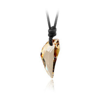 Carica l&#39;immagine nel visualizzatore di Gallery, Austrian Crystal The teeth of the Wolf pendant chains long Leather men jewelry necklace 10 colours