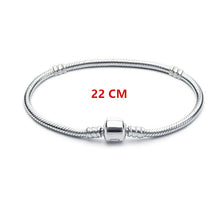 Load image into Gallery viewer, Authenetic 925 Sterling Silver Bracelet Snake chain Lobster Clasp Basic Bracelet Bangle Fit Women Bead Charm DIY Europe Jewelry