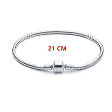 Load image into Gallery viewer, Authenetic 925 Sterling Silver Bracelet Snake chain Lobster Clasp Basic Bracelet Bangle Fit Women Bead Charm DIY Europe Jewelry
