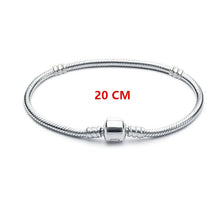 Load image into Gallery viewer, Authenetic 925 Sterling Silver Bracelet Snake chain Lobster Clasp Basic Bracelet Bangle Fit Women Bead Charm DIY Europe Jewelry