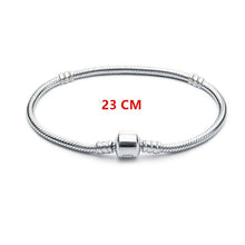 Load image into Gallery viewer, Authenetic 925 Sterling Silver Bracelet Snake chain Lobster Clasp Basic Bracelet Bangle Fit Women Bead Charm DIY Europe Jewelry