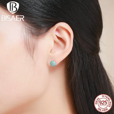 Authentic 100% Real 925 Sterling Silver Blue Ocean Green Fantasy Starfish Earrings for Women Stud Earrings Jewelry Earrings