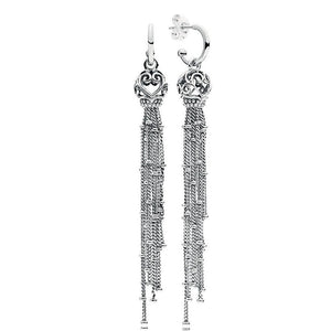 Authentic 925 Silver Dangle Earring For Women Enchanted Tassels Drop Earrings Girl Birthd Gift fit Lady Jewelry