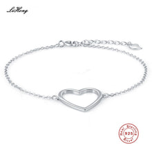Load image into Gallery viewer, Authentic 925 Sterling Silver Heart Bracelet Rose Gold/Silver Color Adjustable Link Chain Bracelets Jewelry